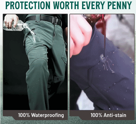 🔥 BESTSELLER | 8PCS $25.99 | Men's solid color and printed pocket zipper waterproof tactical cargo pants