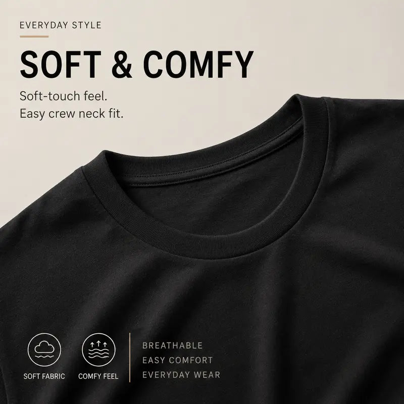 🔥Limited Stock!🔥Cotton Blend T-Shirts, Unisex Aesthetic Crew Neck Tops