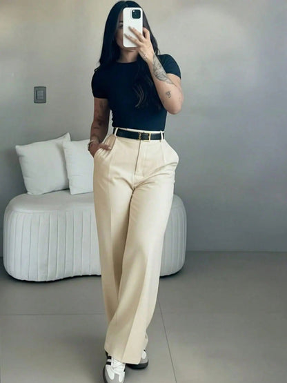 🔥 BESTSELLER | 8PCS $24.99 | Women's High Waisted Straight Leg Suit Pants