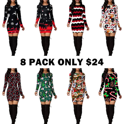 Women's Vintage Geometric Print Casual Long Sleeve Dress
