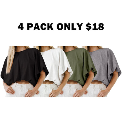 Women's Summer Crewneck Crop Tops