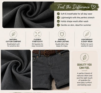FINAL SALE⚡- Casual Summer Shorts – Split Side Flap Pocket Shorts With Belt