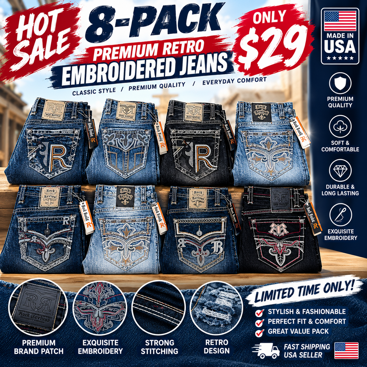 💥 EXCLUSIVE DEAL | Jeans for Men - Premium Western Denim Collection