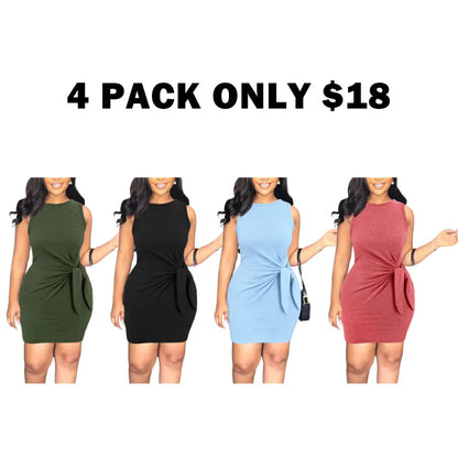 Women's Plain Knot Design Tank Dress