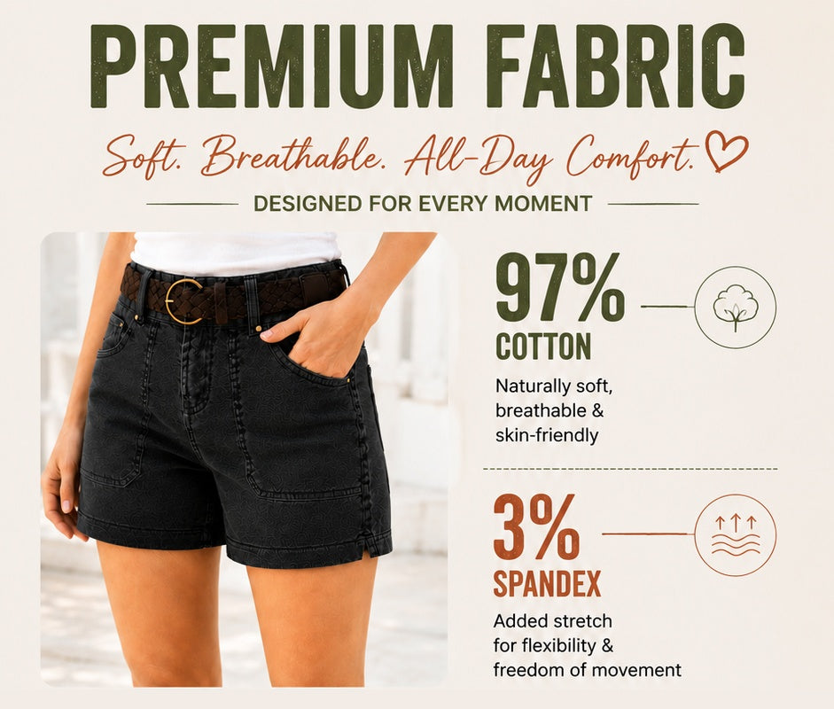 FINAL SALE⚡- Casual Summer Shorts – Split Side Flap Pocket Shorts With Belt