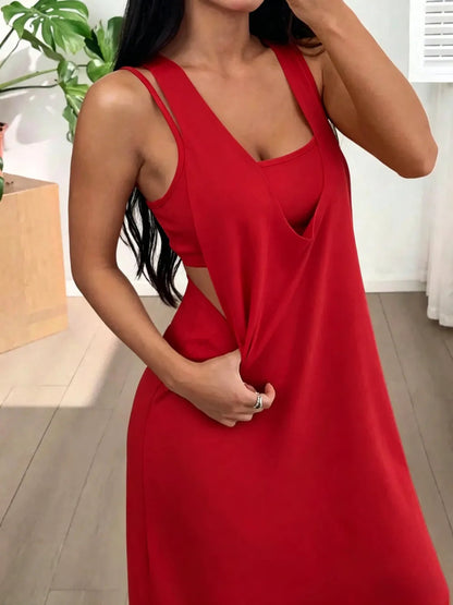 Heather Tank Top & Cutout Maxi Dress Set
