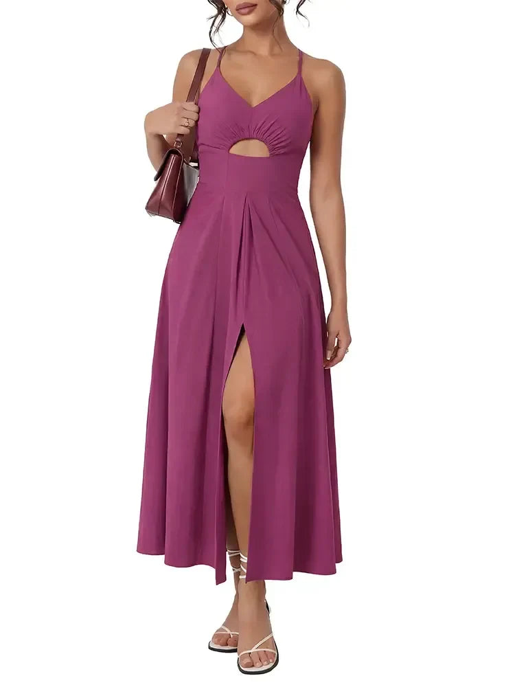 Women's 2026 Summer Sleeveless Spaghetti Strap Maxi Dress