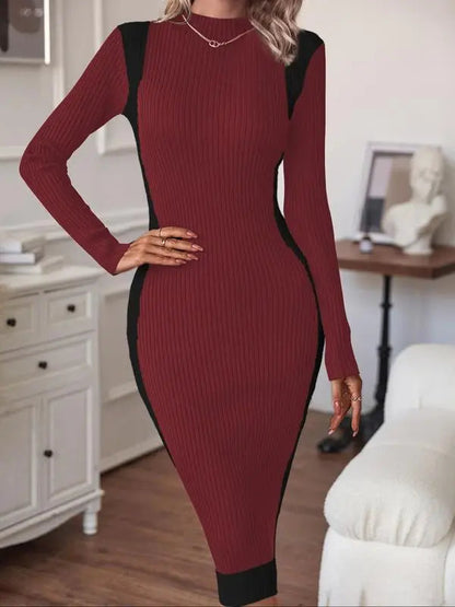 Elegant Long Sleeve Knit Dress for Women