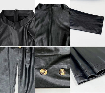 Women's Leather Split Dress