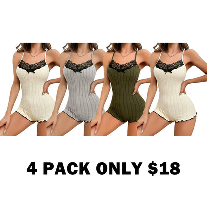 Women's Butterfly Lace Cami Romper