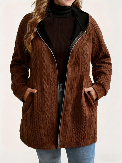 Women's Solid Color Pocket Coat