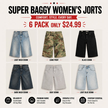 🔥 Clearance Sale — Limited Stock! 🔥Super Baggy Women's Jorts