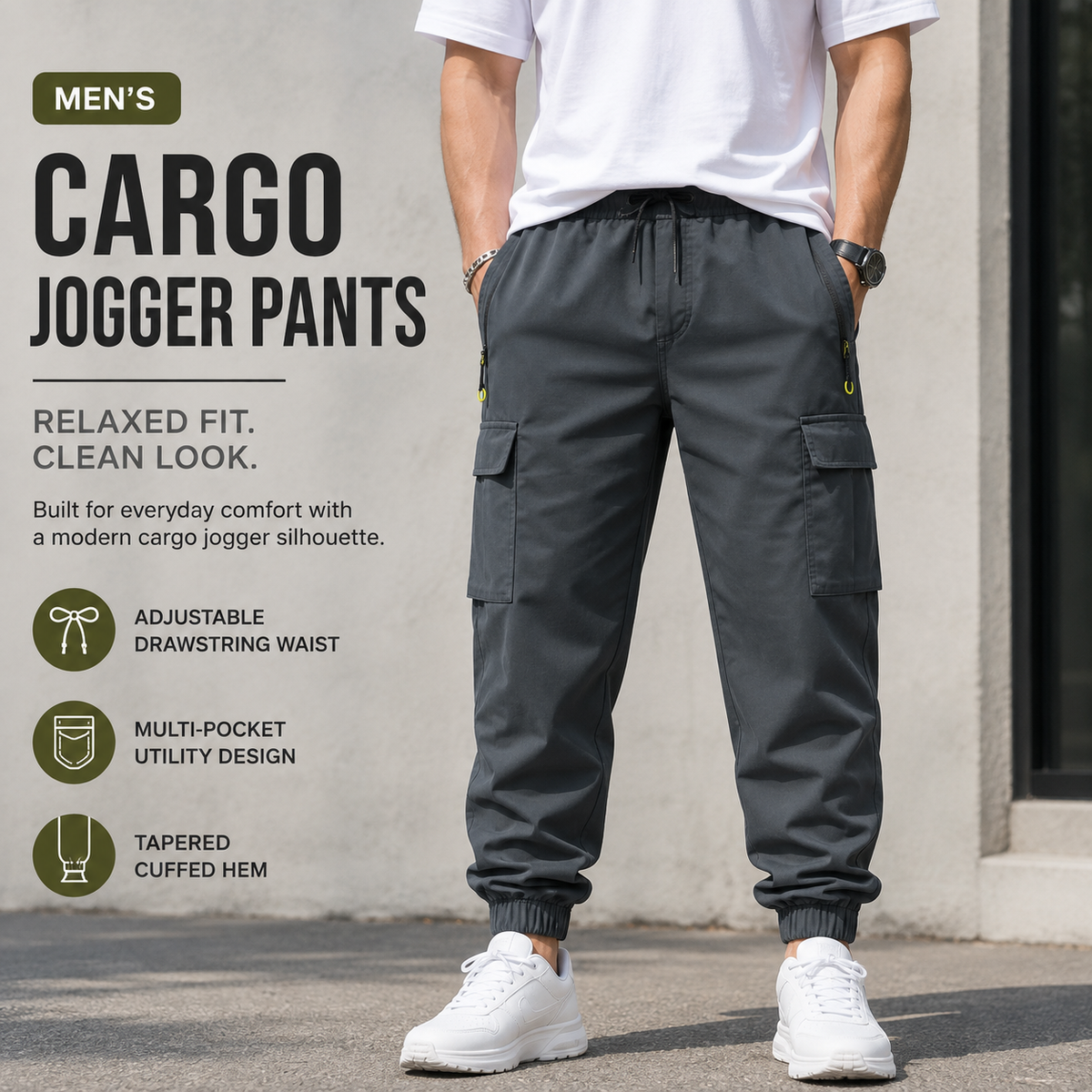 🔥 BESTSELLER | 8PCS $24.63 | Men’s Multi-Pocket Cargo Jogger Pants