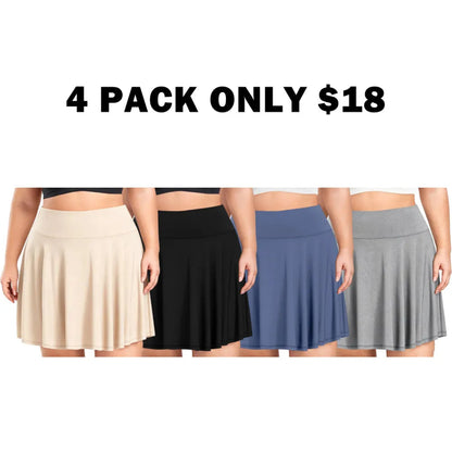 【Plus Size】 Pleated Tennis Skirt with Shorts