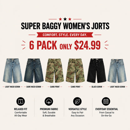🔥 Clearance Sale — Limited Stock! 🔥Super Baggy Women's Jorts