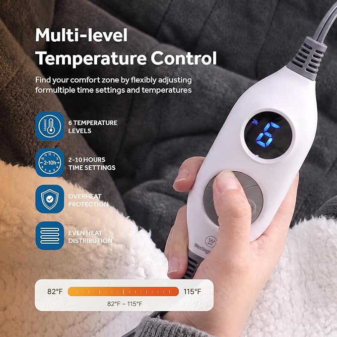 🔥 BESTSELLER | 4PCS $23.99 | 🔥Wearable Heated Blanket with Foot Pocket Sherpa🔥Overheat Protection & Auto Shut-Off