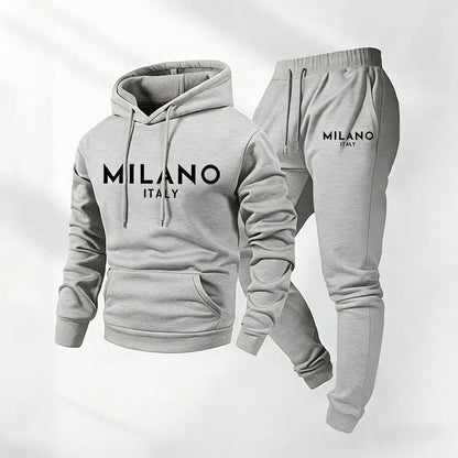Men's Milano Printed Hoodie and Drawstring Sweatpants Set
