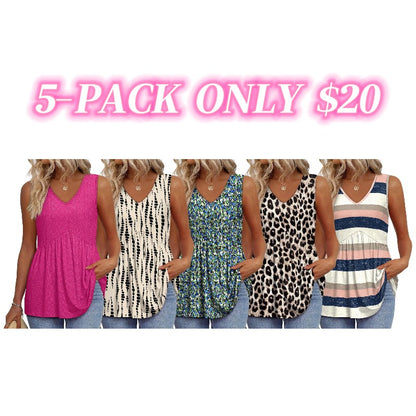 Womens Tank Tops 2026 Flowy Peplum Tops