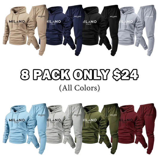 Men's Milano Printed Hoodie and Drawstring Sweatpants Set