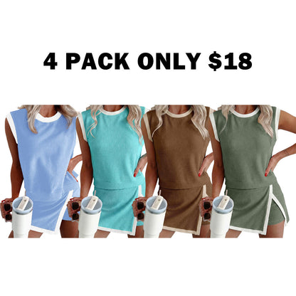 Women's Crewneck Ribbed 2-Piece Sets