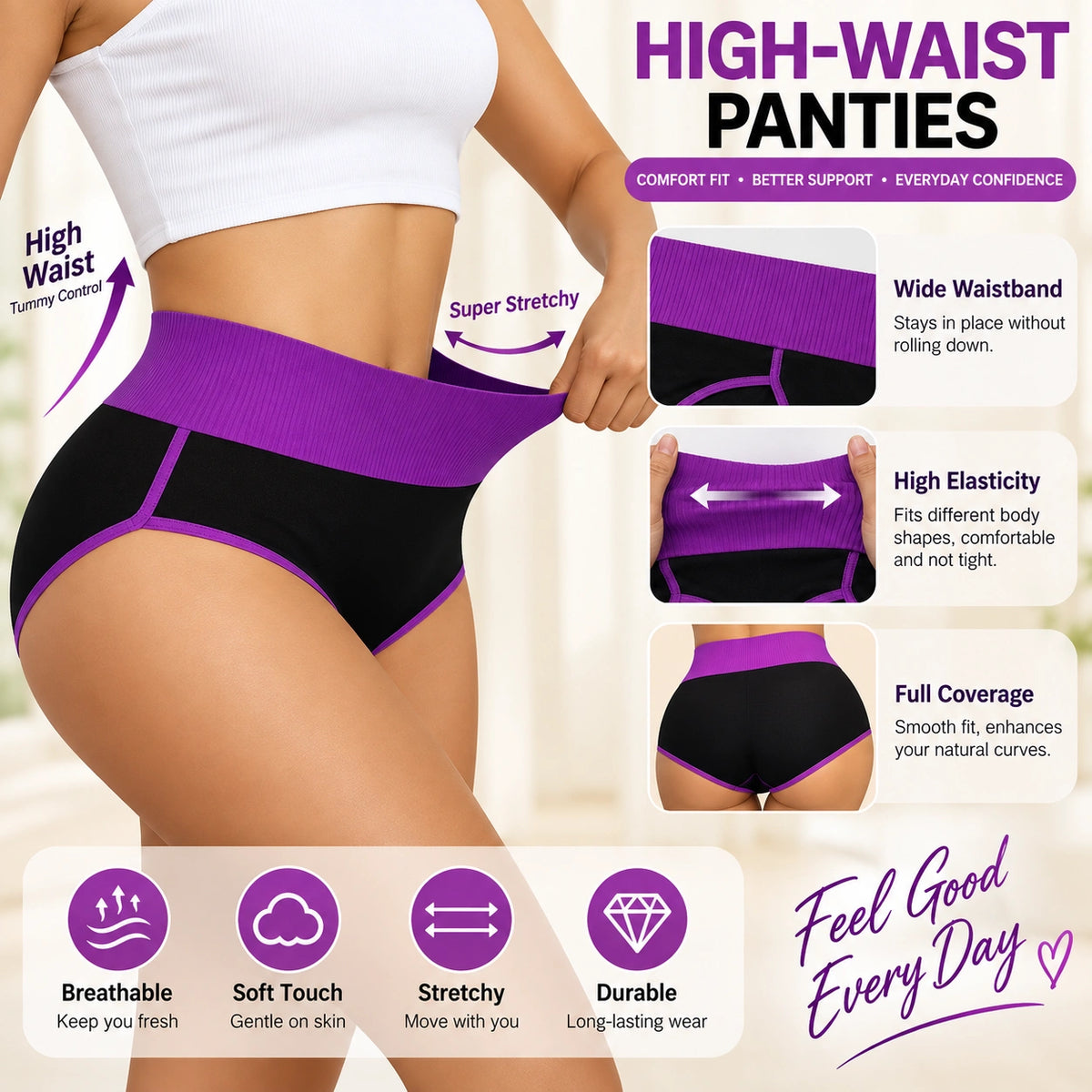 🔥 BESTSELLER | 20PCS $29.99 | Women's High Waist Seamless Underwear