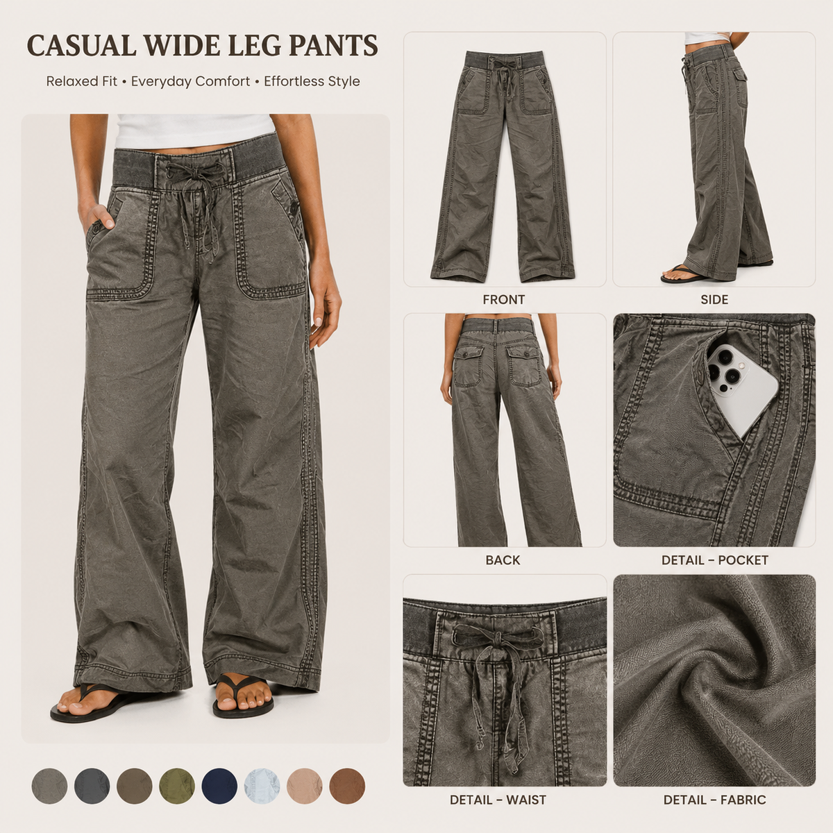🔥 BESTSELLER | 8PCS $25.37 | Women's High Stretch Mid Rise Straight Pants