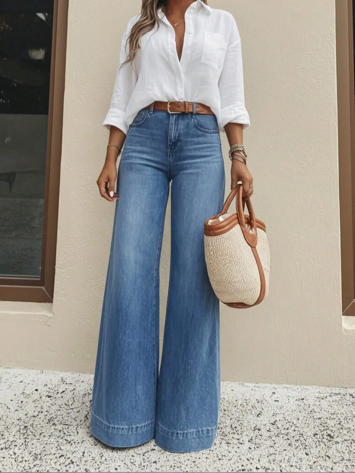 🔥 BESTSELLER | 5PCS $22.99 | Women's Loose Fit Baggy Oversized Straight Leg Denim Jeans with Pockets