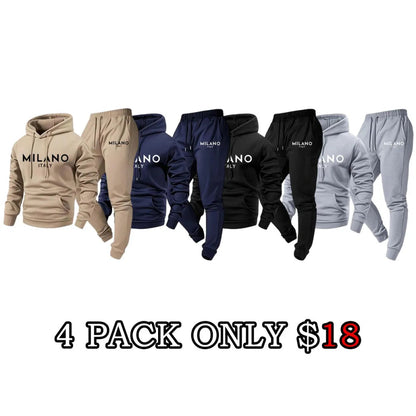 Men's Milano Printed Hoodie and Drawstring Sweatpants Set