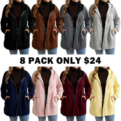 Women's Solid Color Pocket Coat