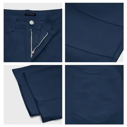 Solid Stitch Detail Mid Waist Crop Baby Barrel Pants