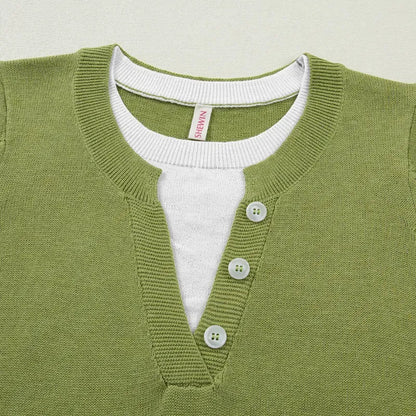Women's Wool-Blend Casual Short Sleeve Knitwear