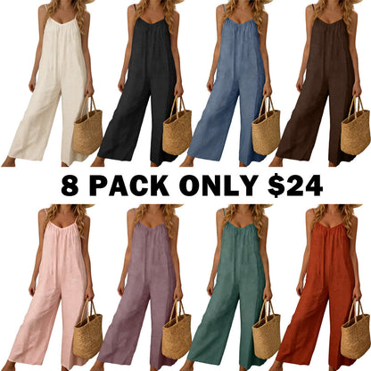 Women's Chic Basic Strappy Backless Spaghetti Strap Overalls