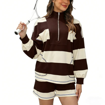 Women's Striped Lounge Set 2 Piece Set