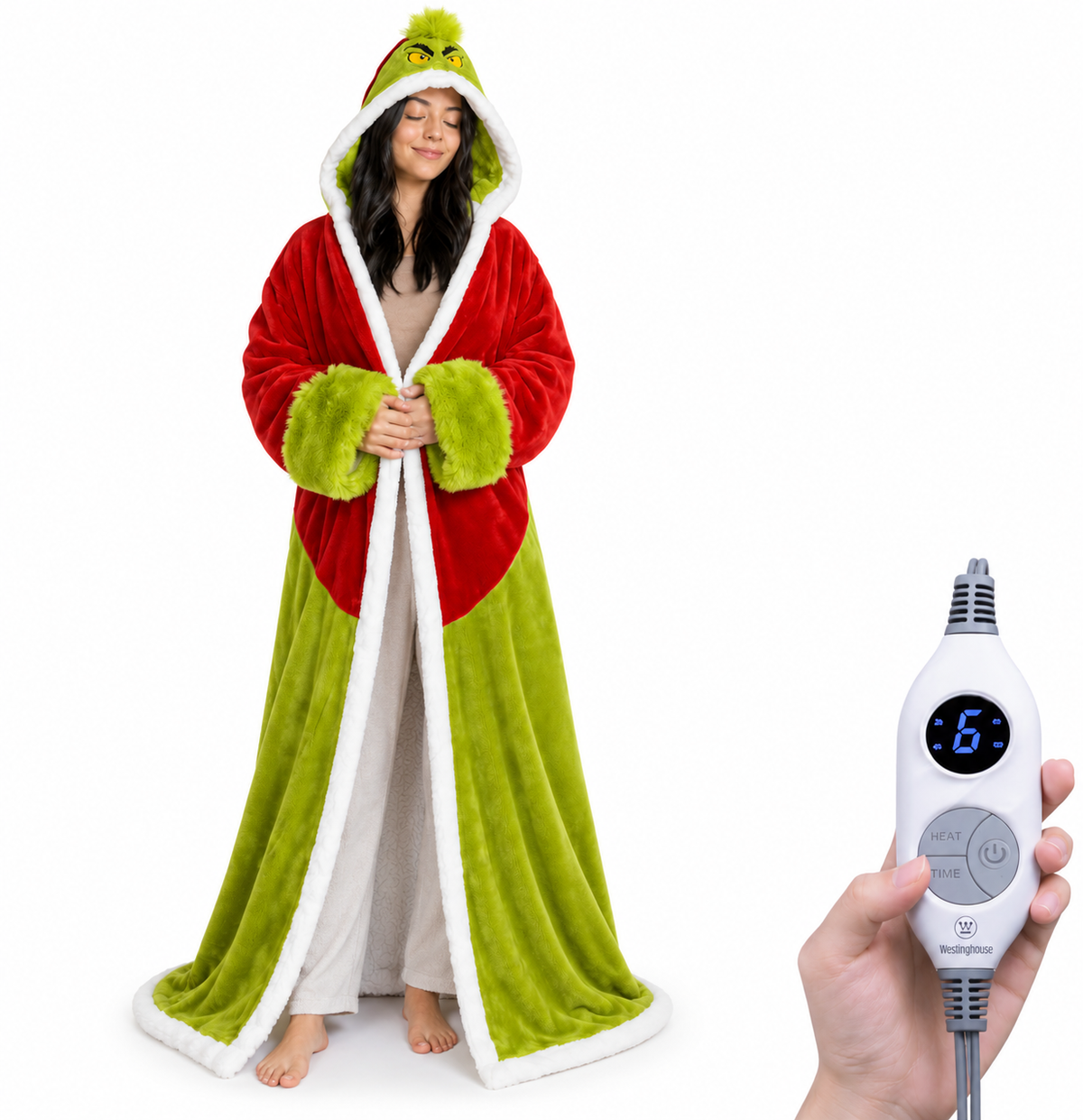 🔥 BESTSELLER | 4PCS $23.99 | 🔥Wearable Heated Blanket with Foot Pocket Sherpa🔥Overheat Protection & Auto Shut-Off