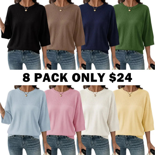 Women‘s Half Sleeve Casual Oversized Trendy Sweaters