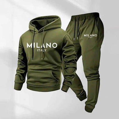 Men's Milano Printed Hoodie and Drawstring Sweatpants Set