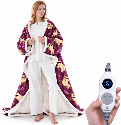 🔥 BESTSELLER | 4PCS $23.99 | 🔥Wearable Heated Blanket with Foot Pocket Sherpa🔥Overheat Protection & Auto Shut-Off